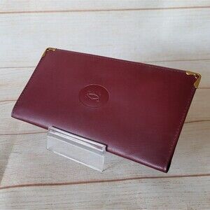 Cartier Vintage Leather Bifold Checkbook Wallet Designer Luxury Unisex